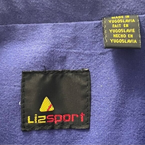 Vintage 80s Lizsport Blue Cotton Bomber Jacket Made in Yugoslavia M - Picture 4 of 9